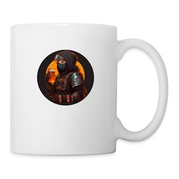 Ninja mit Bier - Tasse - Weiß - Rechts
