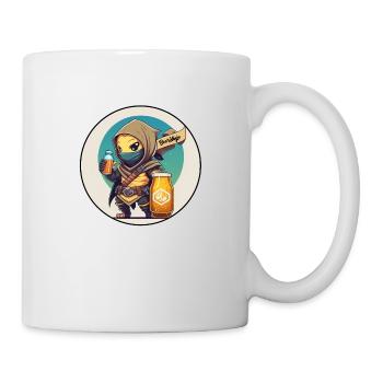 A friendly ninja with beer - Tasse - Weiß - Rechts