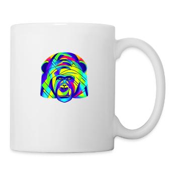 Gorilla Neon Color Artwork - Digital AI Art - Mug - white - Right