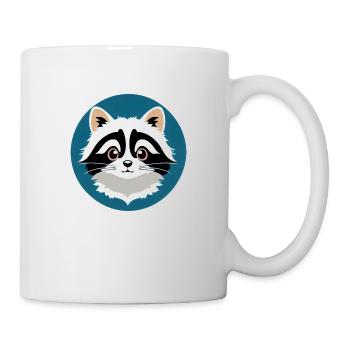 Waschbären süßer Cartoon Waschbär 17 - Tasse - Weiß - Rechts