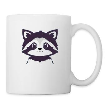 Waschbären süßer Cartoon Waschbär 28 - Tasse - Weiß - Rechts