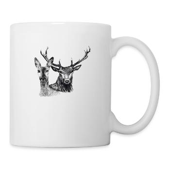 Deer and doe - Mug - white - Right
