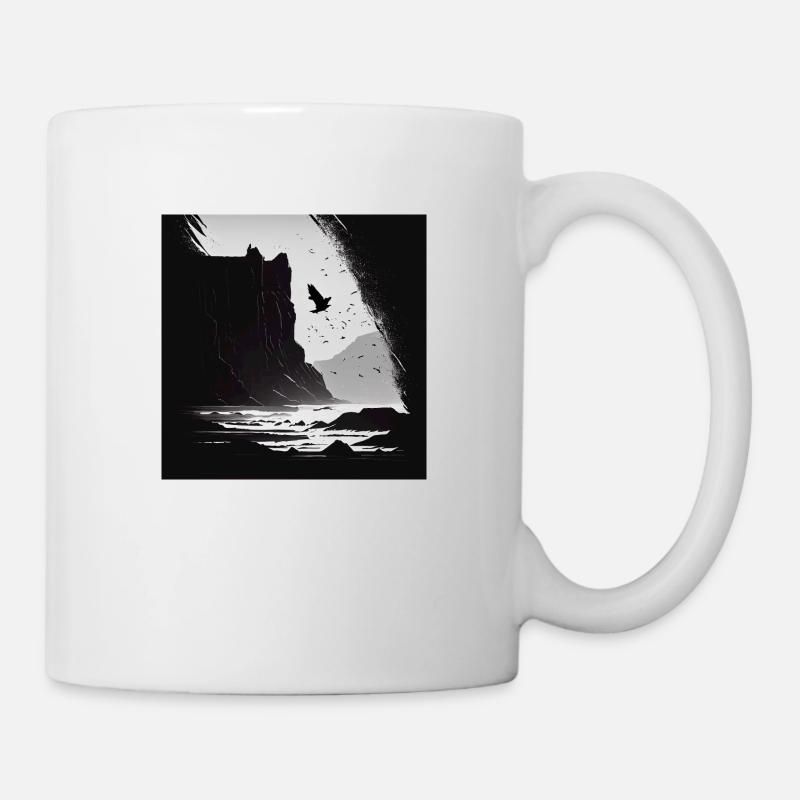 rough sea with cliffs - Tasse - Weiß