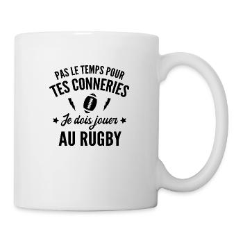 Jouer au rugby / cadeau humour rugby - Mug blanc - blanc - Droite