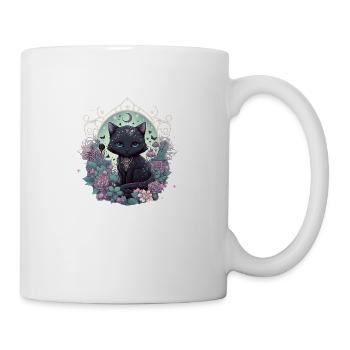 Kawaii Style - Witchy Cat - Tasse - Weiß - Rechts