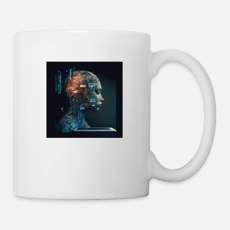 KI-Roboter - Tasse - Weiß