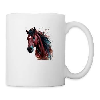 Tête de cheval rouge, cheval carne griffiths style - Mug blanc - blanc - Droite