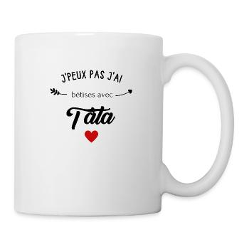 j'peux pas j'ai bêtises avec tata - Mug blanc - blanc - Droite
