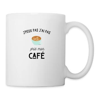 je peux pas j'ai pas pris mon café - Mug blanc - blanc - Droite