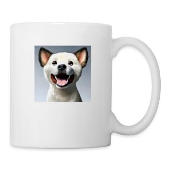 weisser Hund anime style - Tasse - Weiß - Rechts