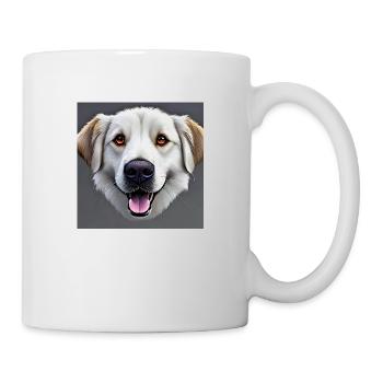 weisser Hundekopf traurig schauend - Tasse - Weiß - Rechts