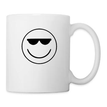 Emoji sketch cool noir - Mug blanc - blanc - Droite