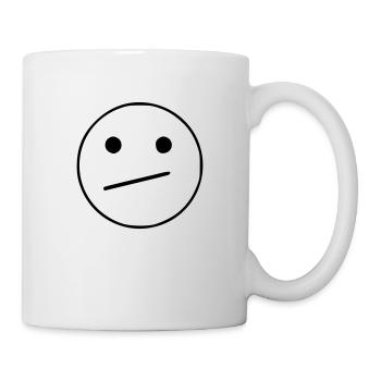 Emoji Skizze neutral schwarz - Tasse - Weiß - Rechts