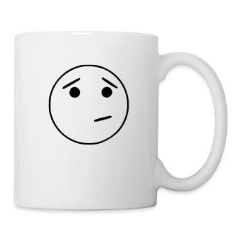Emoji Skizze nachdenken schwarz - Tasse - Weiß - Rechts