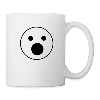Emoji sketch cri noir - Mug blanc - blanc - Droite