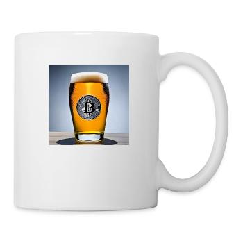 Bitcoin logo auf gefülltem Bierglas - Tasse - Weiß - Rechts