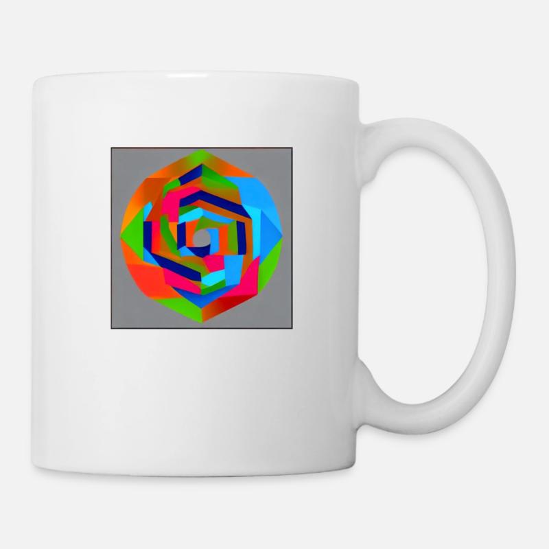 Géométrie abstraite Rose - Mug blanc - blanc