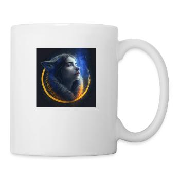 Wolf Frau - Tasse - Weiß - Rechts