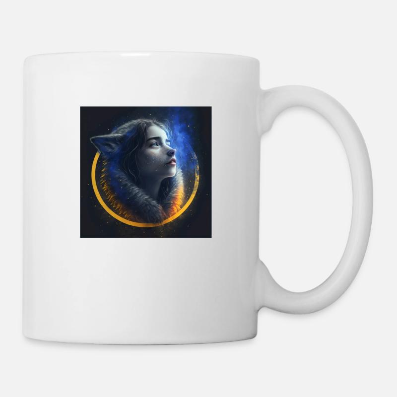 Wolf Frau - Tasse - Weiß