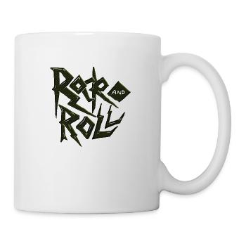 heavy metal music metal band retro guitar - Mug - white - Right