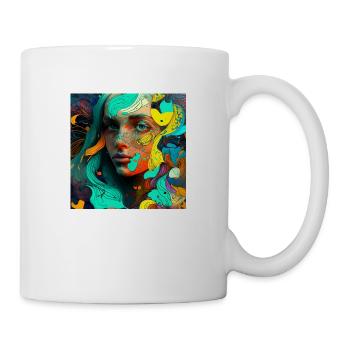 Colorful woman's face - Mug - white - Right