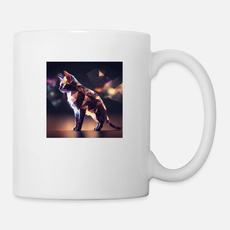 Chat Lu mières et formes - Mug blanc - blanc