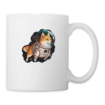 Shiba Inu im Weltall, lustige Hunde, Spacedoge! - Tasse - Weiß - Rechts