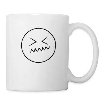 Le croquis emoji agace le noir - Mug blanc - blanc - Droite