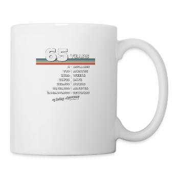 65th Birthday Vintage 65 Years Old Retro 780 - Mug - white - Right