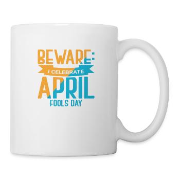 Attention je fête le poisson d’avril - Mug blanc - blanc - Droite