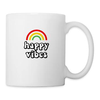 happy vibes - Tasse - Weiß - Rechts