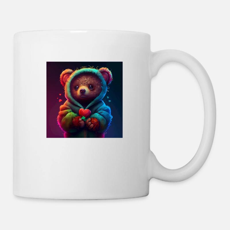adorable ours en peluche mignon - Mug blanc - blanc
