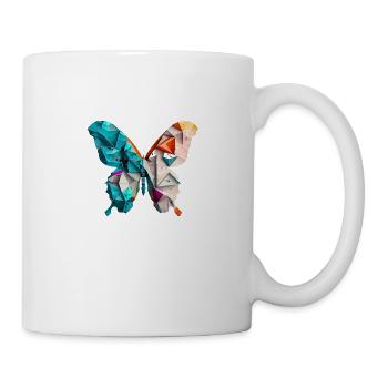 Beauty Origami Shape Butterfly on T-Shirt - Mug - white - Right