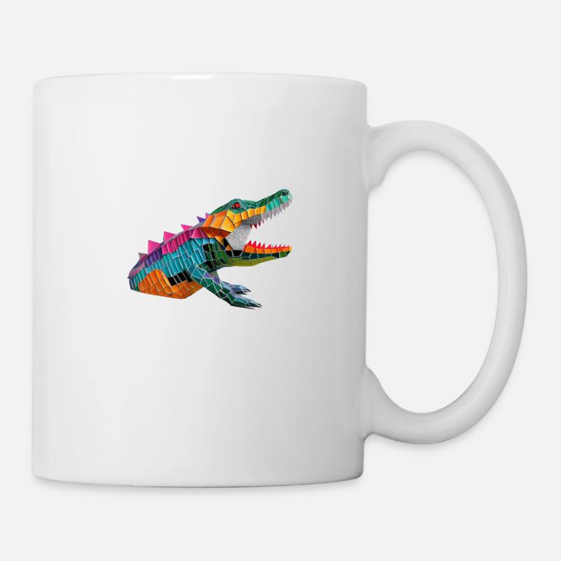 Conception de crocodile en origami - Mug blanc - blanc