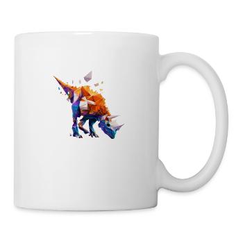 Origami T-rex : courageux, créatif - Mug blanc - blanc - Droite