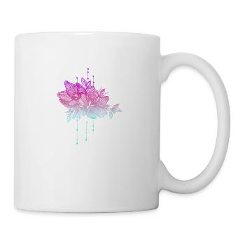 Fleur en couleur - Mug blanc - blanc - Droite