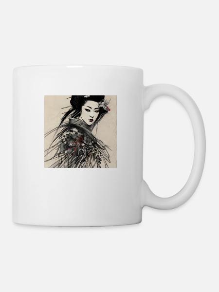 Geisha - Tasse - Weiß