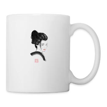 Geisha Rote Lippen - Tasse - Weiß - Rechts