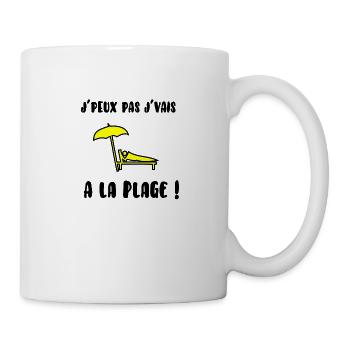 j’peux pas j’vais à la plage - Mug blanc - blanc - Droite