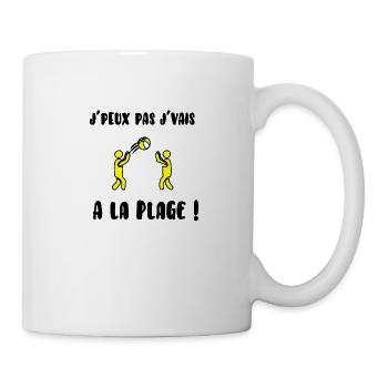 J’peux pas j’vais à la plage - Mug blanc - blanc - Droite
