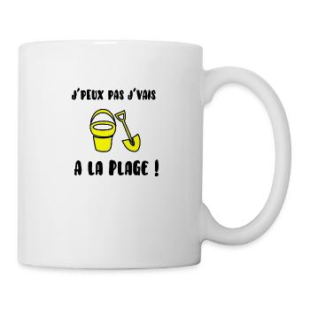 J’peux pas j’vais à la plage - Mug blanc - blanc - Droite