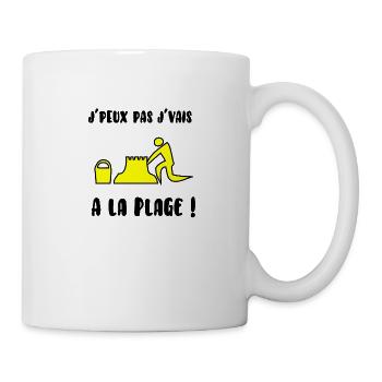 J’peux pas j’vais à la plage - Mug blanc - blanc - Droite