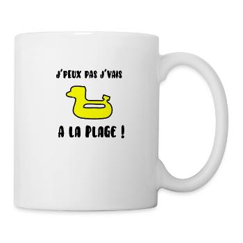 J’peux pas j’vais à la plage - Mug blanc - blanc - Droite
