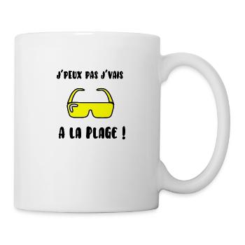 j’peux pas j’vais à la plage - Mug blanc - blanc - Droite