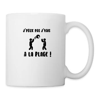 J’peux pas j’vais à la plage - Mug blanc - blanc - Droite