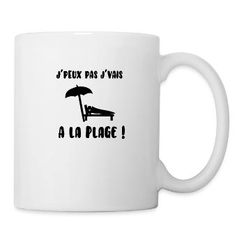 j’peux pas j’vais à la plage - Mug blanc - blanc - Droite