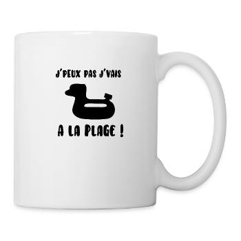 j’peux pas j’vais à la plage - Mug blanc - blanc - Droite
