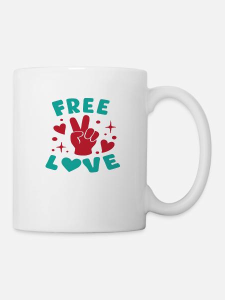 Free Love - Tasse - Weiß