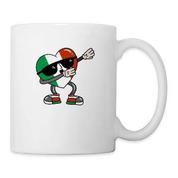 Italy flag dabbing heart italian flag - Mug - white - Right