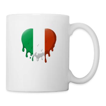 Italien Fahne Herz Italienische Fahne Used Look - Tasse - Weiß - Rechts